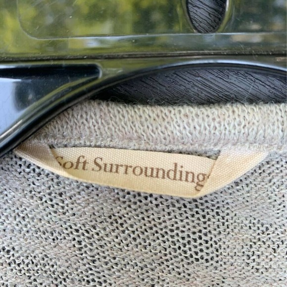 Soft Surroundings Womens Valentina Pullover Sweater Beige Long Sleeve V Neck XS - Picture 6 of 9